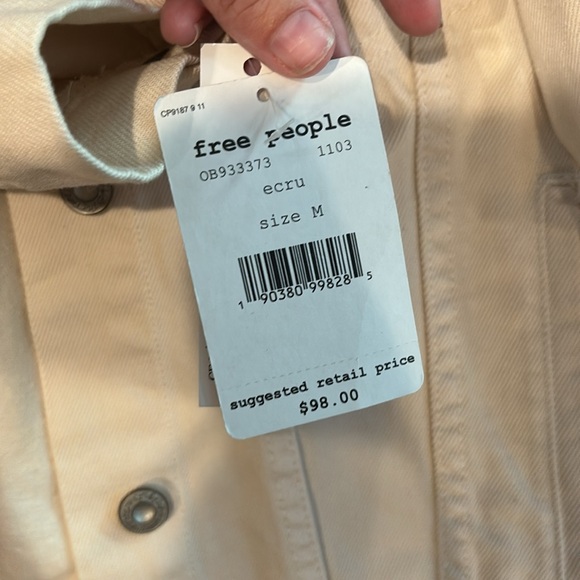 Free people white denim jacket - Picture 3 of 4